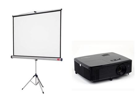 Picture of Data projector + screen