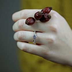 Picture of Engagement ring Garnet Silver